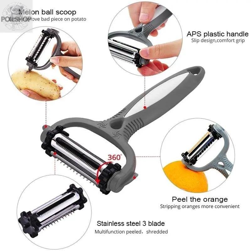 Kitchen tool for peeling fruits and vegetables