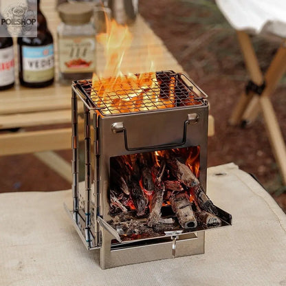 Outdoor stove for wood burning