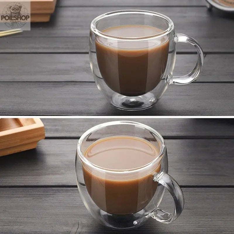 Transparent Drinkware Coffee Cups Tea Set Mugs Beer Drink Office Mug Double Glass Cup