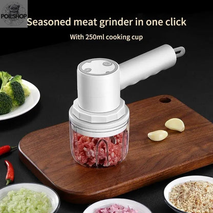 Wireless Portable Electric Meat Grinder Garlic Masher Multi-Function Meat Grinder Double Stick Egg Beater